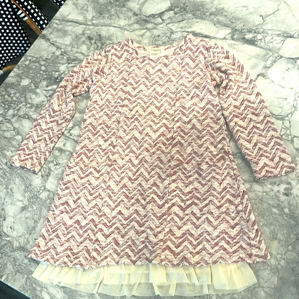 Cavelle kids girls dress size 8. Burgundy and cream.